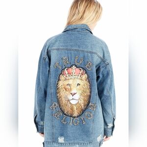 Oversized TRUE RELIGION LION EMBELLISHED WOMENS JACKET